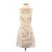 Tory Burch Cocktail Dress - A-Line Square Sleeveless: Gold Dresses - Women's Size 0