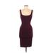 Forever 21 Casual Dress - Bodycon: Burgundy Solid Dresses - Women's Size Medium