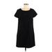 Forever 21 Casual Dress - Shift Scoop Neck Short sleeves: Black Print Dresses - Women's Size Medium