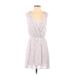 Club Monaco Casual Dress - Mini Plunge Sleeveless: White Dresses - Women's Size 2