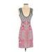 Dream Daily Casual Dress - Bodycon Plunge Sleeveless: Pink Dresses - Women's Size Small