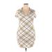 No Boundaries Casual Dress: Tan Plaid Dresses - Women's Size 19