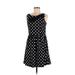 LC Lauren Conrad Casual Dress - A-Line Scoop Neck Sleeveless: Black Polka Dots Dresses - Women's Size 6
