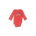 Carter's Long Sleeve Onesie: Red Bottoms - Size 3 Month