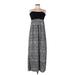 Miss Chievous Casual Dress Strapless Sleeveless: Gray Color Block Dresses - Women's Size Medium