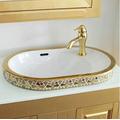 DangLeKJ Countertop Basin Semi-Recessed Above Counter Basin Oval Under Counter Basin Ceramic Basin Bathroom Sink