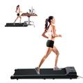 FOXSPORT Treadmill with Bluetooth Speakers and Remote Control, Space-saving Design, Quiet Motor, LCD Display, Shock Absorption and Speed Variation of 1-6 km/h, Ideal for Home and Office