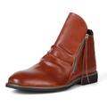 Remxi Mens Leather Boots Chelsea Boots Formal Boots For Men-Fashion High-Top Boots LightBrown UK 10.5