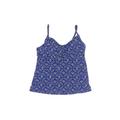 Lands' End Swimsuit Top Blue Scoop Neck Swimwear - Women's Size 8