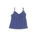 Lands' End Swimsuit Top Blue Scoop Neck Swimwear - Women's Size 8