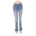 White House Black Market Jeans - Mid/Reg Rise Boot Cut Boot Cut: Blue Bottoms - Women's Size 4 - Sandwash