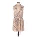 Haute Hippie Casual Dress - Mini V Neck Sleeveless: Tan Dresses - Women's Size 6