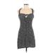 PrettyLittleThing Casual Dress - Mini Sweetheart Sleeveless: Black Polka Dots Dresses - Women's Size 8