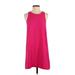 Leith Casual Dress - Shift Crew Neck Sleeveless: Pink Solid Dresses - Women's Size Small