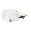 Michael Amini Mia Bella 78" Recessed Arm Reclining Loveseat Leather Match/Genuine Leather in White | 36 H x 78 W x 38 D in | Wayfair