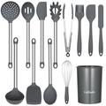 Sangdo 13 -Piece Assorted Kitchen Utensil Set w/ Utensil Crock Stainless Steel/Silicone in Gray | Wayfair TR-LS-PHO_0R706UHP