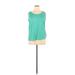 Lands' End Sleeveless T-Shirt: Green Solid Tops - Women's Size 1X