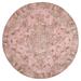 Pink/White 48 x 48 x 0.5 in Area Rug - Bungalow Rose Oriental Machine Made Power Loom Chenille Area Rug in Pink Chenille | Wayfair