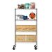 Rebrilliant Furinno Wayar 4-Tier Metal Storage Shelf Rack Cart w/ Casters, 36'W x 14"D x 62"H Steel in Black | 62 H x 36 W x 14 D in | Wayfair