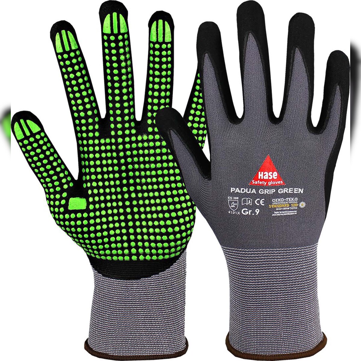 10 Paar PADUA GRIP GREEN 508150G Montagehandschuh Nylon/Nitrilschaum Profiqualität - Größe 7 (S) Image