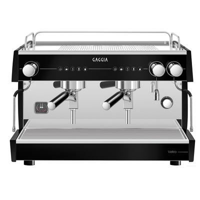 Gaggia VETRO2GTC + INSTALL BLACK (MGV292XTPUS) Semi Automatic Commercial Espresso Machine w/ 2 Groups, 2 Steam Valves, & 2 Hot Water Valve - 220v/1ph, Stainless Steel