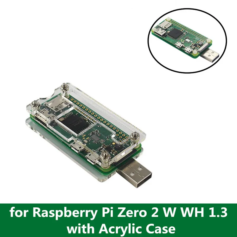 Adattatore USB Raspberry Pi Zero Scheda di espansione USB BadUSB Addon per Raspberry Pi Zero e Zero W WH 1.3 con custodia in acrilico