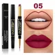 2 In 1 Matte Lipstick Pencil Double Head Lip Liner Pen Red Nude Long Lasting Waterproof Lady