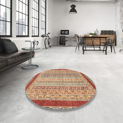 Ahgly Company Machine Washable Abstract Brown Sugar Brown Area Rugs