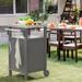 Outdoor Grilling Cart with Stainless Steel Countertop and Storage