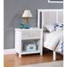 Nightstand with One Drawer and One Shelf for Bedroom, White & Gray
