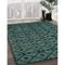 Ahgly Company Machine Washable Abstract -Sea Green Area Rugs