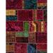 Ahgly Company Machine Washable Abstract Red Wine or Wine Red Area Rugs