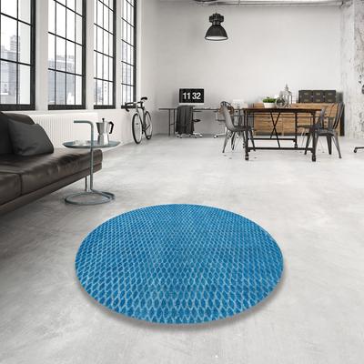 Ahgly Company Machine Washable Abstract Midday Blue Area Rugs