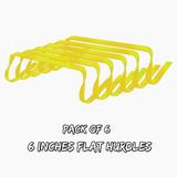New - Set of 6 Flexible Flat Step Agility Hurdle by martini SPORT - 6 inches - Yellow