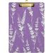 Hyjoy Lavender Flower Clipboard Acrylic Standard A4 Letter Size Clip Board with Low Profile Clip for Office Classroom Doctor Nurse and Teacher