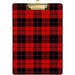 Hyjoy Red Buffalo Plaid Clipboard Acrylic Standard A4 Letter Size Clip Board with Low Profile Clip for Office Classroom Doctor Nurse and Teacher