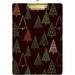 Hyjoy Christmas Trees Clipboards Standard A4 Letter Size Nursing Clipboard with Low Profile Metal Clip Decorative Clip Board for Office Supplies Gold