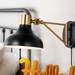 JONATHAN Y Lisa Swing Arm 1-Light Modern Midcentury Iron USB Charging Port LED Sconce by JONATHAN Y Black