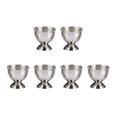 BESTONZON 6PCS Stainless Steel Egg Cup Tabletop Holding Cups Egg Tray Egg Holder Stand Beer Wine Cup