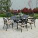 7pcs sets Outdoor aluminum dining sets all weather Garden Yard furniture oval table with chairs Poolside sets Lawn arm chair