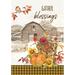 Fall Thanksgiving Gather Blessings Mums Sunflowers Pumpkins Garden Flag