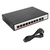 10-Port Monitoring PoE Gigabit Switch with Professional Chips Gigabit Switch Industrial Design for IP Camera(European regulations)