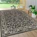 Charleston Vintage Filigree Textured Weave Black/Gray 5 ft. x 8 ft. Indoor/Outdoor Area Rug