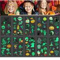 Halloween Temporary Tattoos for Kids Glow in the Dark Tattoos Unique Design Waterproof Cute Pumpkin Face Tattoo Stickers for Halloween Party Favors (10 Sheets)