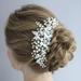 Wedding Hair Comb Silver Wedding Elegant Hair Comb Artificial Pearl Flower Headdress Rhinestone Hair Accessories Floral Bridal Hair Decoration