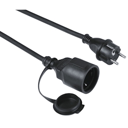 Hama Outdoor Verlängerungskabel 5 m 1 AC-Ausgänge Draußen Schwarz Image