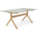 Habitat Zela Glass 6 Seater Dining Table - Natural