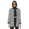 Alice + Olivia Deon Two-fer Seperating Box Jacket in Black,White. Size L, M, XL, XS.