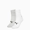 PUMA Women's Slouch Crew Socks 2 Pack, White Combo, size 6-8