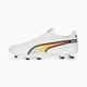 PUMA King Ultimate Icon FG/AG Football Boots, White/Black/PelÃ© Yellow, size 5